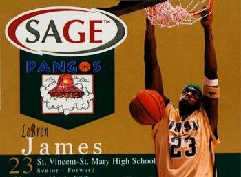 2002 SAGE - Pangos Gold #1 LeBron James Front