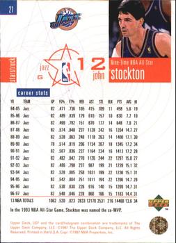1997-98 Upper Deck UD3 #21 John Stockton Back