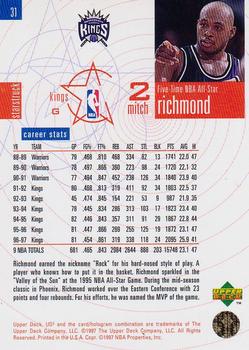 1997-98 Upper Deck UD3 #31 Mitch Richmond Back