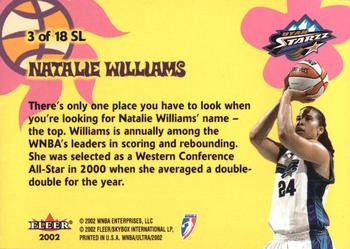 2002 Ultra WNBA - Summer of Love #3 SL Natalie Williams Back