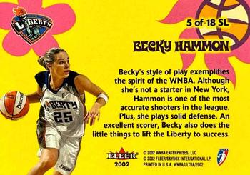 2002 Ultra WNBA - Summer of Love #5 SL Becky Hammon Back