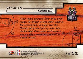 2002-03 Flair - Court Kings #4 CK Ray Allen Back