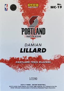 2020-21 Panini Instant NBA My City #MC-19 Damian Lillard Back