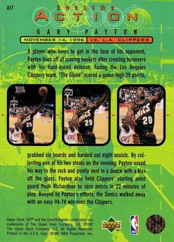 1997-98 Upper Deck UD3 - Awesome Action #A17 Gary Payton Back