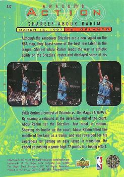 1997-98 Upper Deck UD3 - Awesome Action #A12 Shareef Abdur-Rahim Back