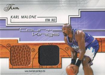 2002-03 Flair - Court Kings Ball and Jersey #NNO Karl Malone Front