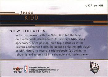 2002-03 Flair - New Heights #3 NH Jason Kidd Back
