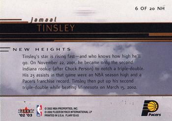 2002-03 Flair - New Heights #6 NH Jamaal Tinsley Back