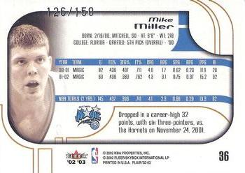 2002-03 Flair - Row 1 #36 Mike Miller Back