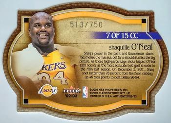 2002-03 Fleer Authentix - Courtside Classics Silver #7 CC Shaquille O'Neal Back