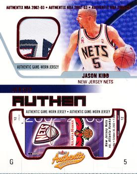 2002-03 Fleer Authentix - Jersey Authentix #JA-JK Jason Kidd Front