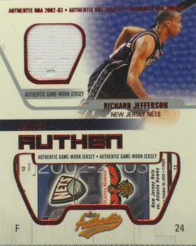 2002-03 Fleer Authentix - Jersey Authentix #JA-RJ Richard Jefferson Front