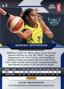 2021 Panini Prizm WNBA #9 Moriah Jefferson Back
