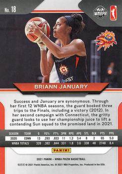 2021 Panini Prizm WNBA #18 Briann January Back