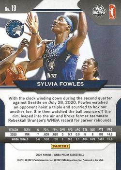 2021 Panini Prizm WNBA #19 Sylvia Fowles Back