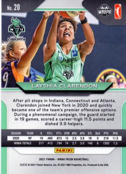 2021 Panini Prizm WNBA #20 Layshia Clarendon Back