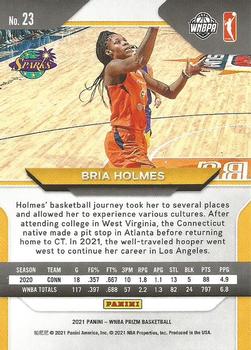 2021 Panini Prizm WNBA #23 Bria Holmes Back