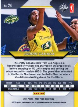 2021 Panini Prizm WNBA #24 Jordin Canada Back