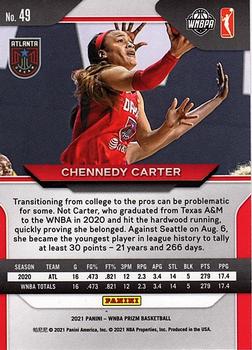 2021 Panini Prizm WNBA #49 Chennedy Carter Back