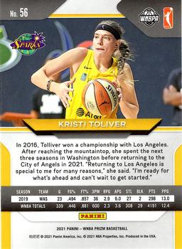 2021 Panini Prizm WNBA #56 Kristi Toliver Back