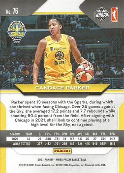 2021 Panini Prizm WNBA #76 Candace Parker Back