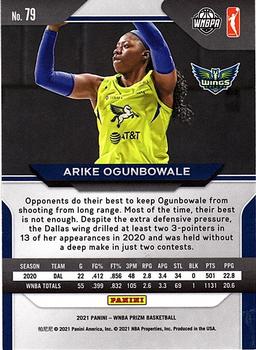 2021 Panini Prizm WNBA #79 Arike Ogunbowale Back