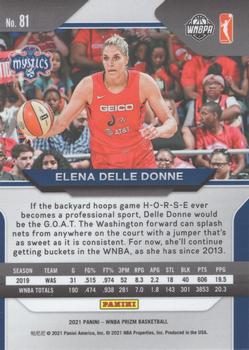 2021 Panini Prizm WNBA #81 Elena Delle Donne Back