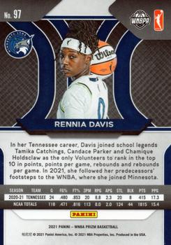 2021 Panini Prizm WNBA #97 Rennia Davis Back