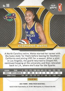 2021 Panini Prizm WNBA #98 Stephanie Watts Back