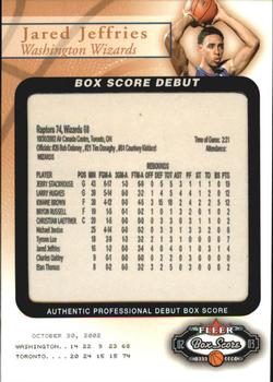 2002-03 Fleer Box Score - Box Score Debuts #6 BSD Jared Jeffries Front
