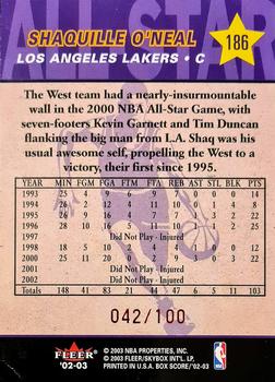 2002-03 Fleer Box Score - First Edition #186 Shaquille O'Neal Back