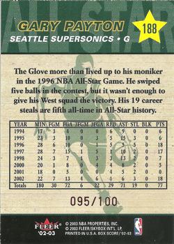 2002-03 Fleer Box Score - First Edition #188 Gary Payton Back