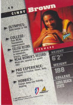 1998 Pinnacle WNBA #49 Cindy Brown Back