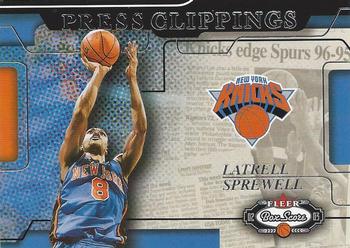 2002-03 Fleer Box Score - Press Clippings #14PC Latrell Sprewell Front