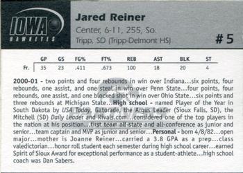 2001-02 Iowa Hawkeyes #NNO Jared Reiner Back