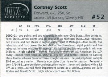 2001-02 Iowa Hawkeyes #NNO Cortney Scott Back
