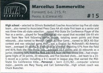 2001-02 Iowa Hawkeyes #NNO Marcellus Sommerville Back