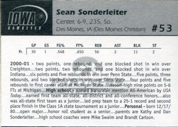 2001-02 Iowa Hawkeyes #NNO Sean Sonderleiter Back