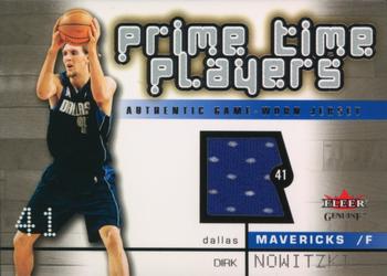 2002-03 Fleer Genuine - Prime Time Players Jerseys #NNO Dirk Nowitzki Front
