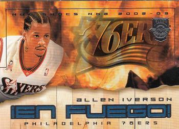 2002-03 Fleer Hot Shots - En Fuego #2 EF Allen Iverson Front