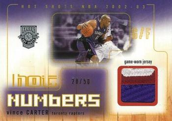 2002-03 Fleer Hot Shots - Hot Numbers Game-Used #NNO Vince Carter Front