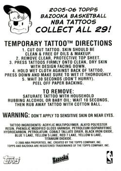 2005-06 Bazooka - Tattoos #NNO Kirk Hinrich Back