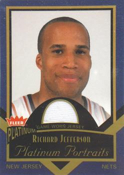 2002-03 Fleer Platinum - Platinum Portraits Game Worn Jerseys #PP/RJ Richard Jefferson Front