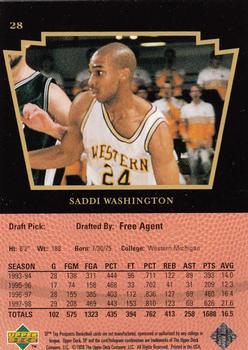 1998 SP Top Prospects #28 Saddi Washington Back