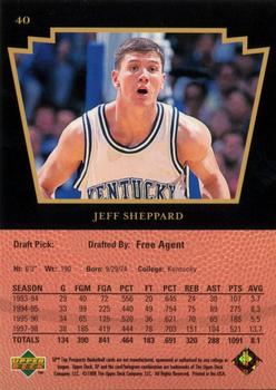 1998 SP Top Prospects #40 Jeff Sheppard Back