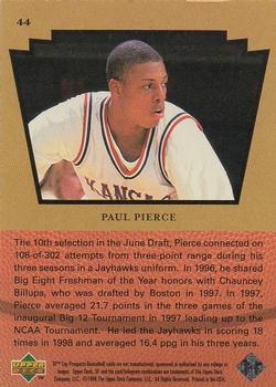 1998 SP Top Prospects #44 Paul Pierce Back