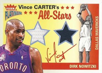 2002-03 Fleer Platinum - Vince Carter's All-Stars Game Used #VC-DN Vince Carter / Dirk Nowitzki Front