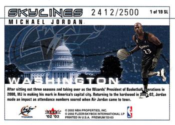 2002-03 Fleer Premium - Skylines #1 SL Michael Jordan Back