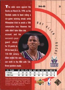 1998 Upper Deck Hardcourt #20 Ray Allen Back