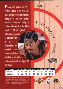 1998 Upper Deck Hardcourt #40 Allen Iverson Back